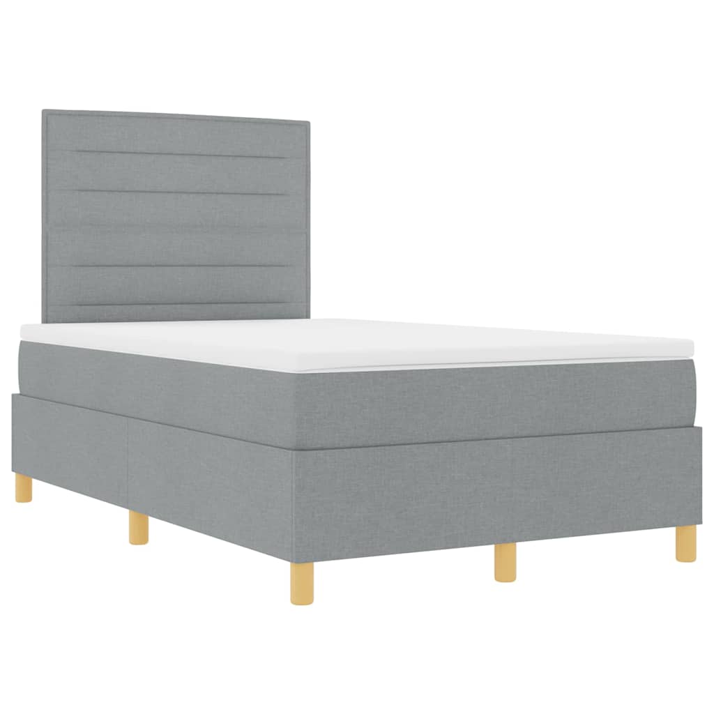 Krevet s opruga kutije Svijetlo siva 120 x 190 cm tkanina