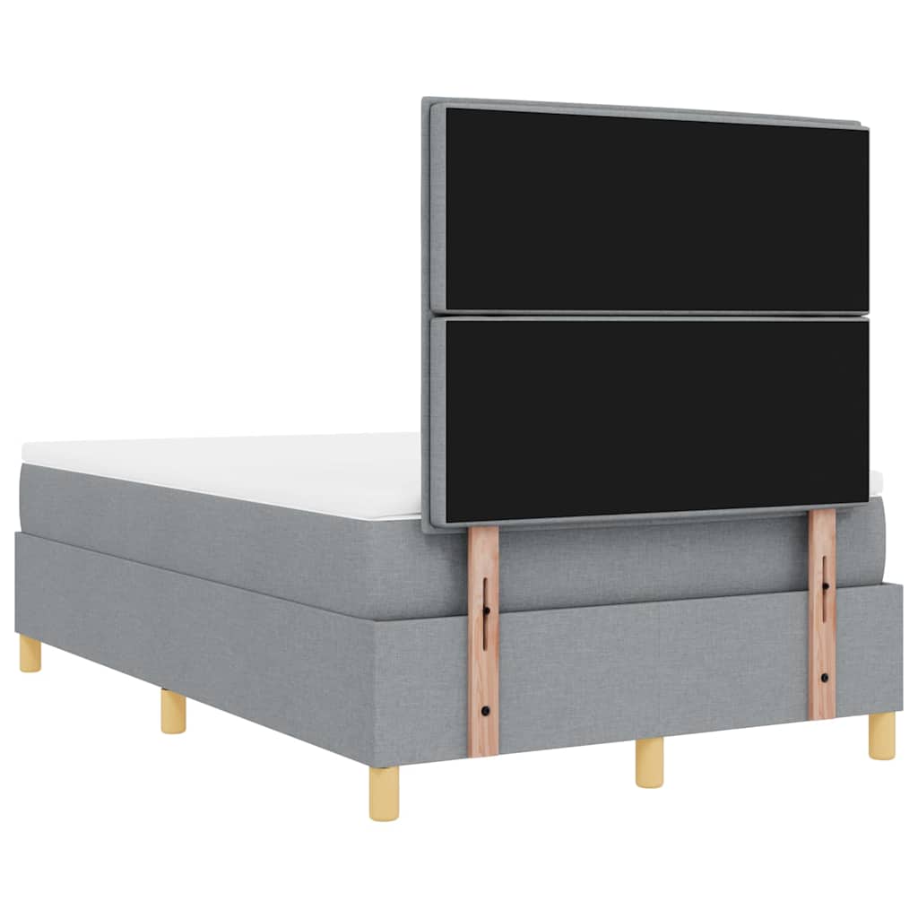 Krevet s opruga kutije Svijetlo siva 120 x 190 cm tkanina