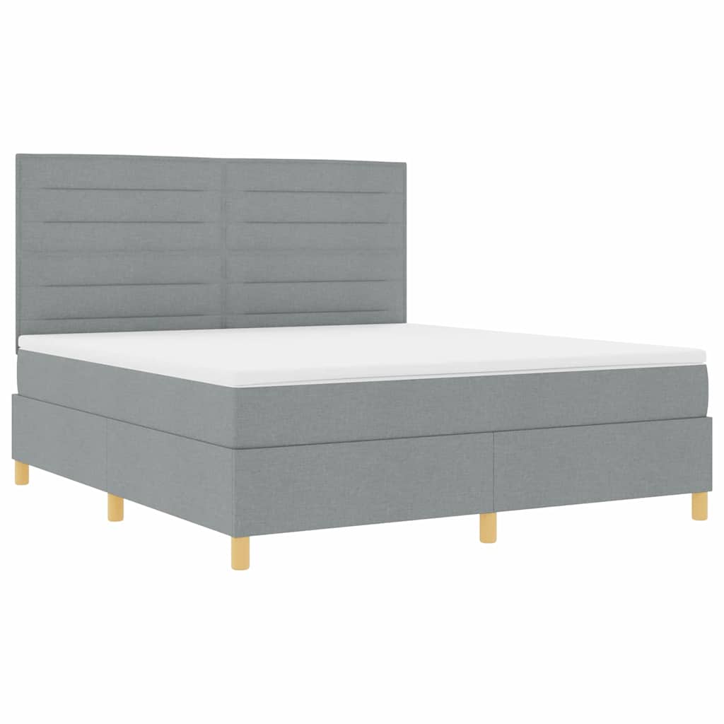 Krevet s opruga kutije Svijetlo siva 180 x 200 cm tkanina