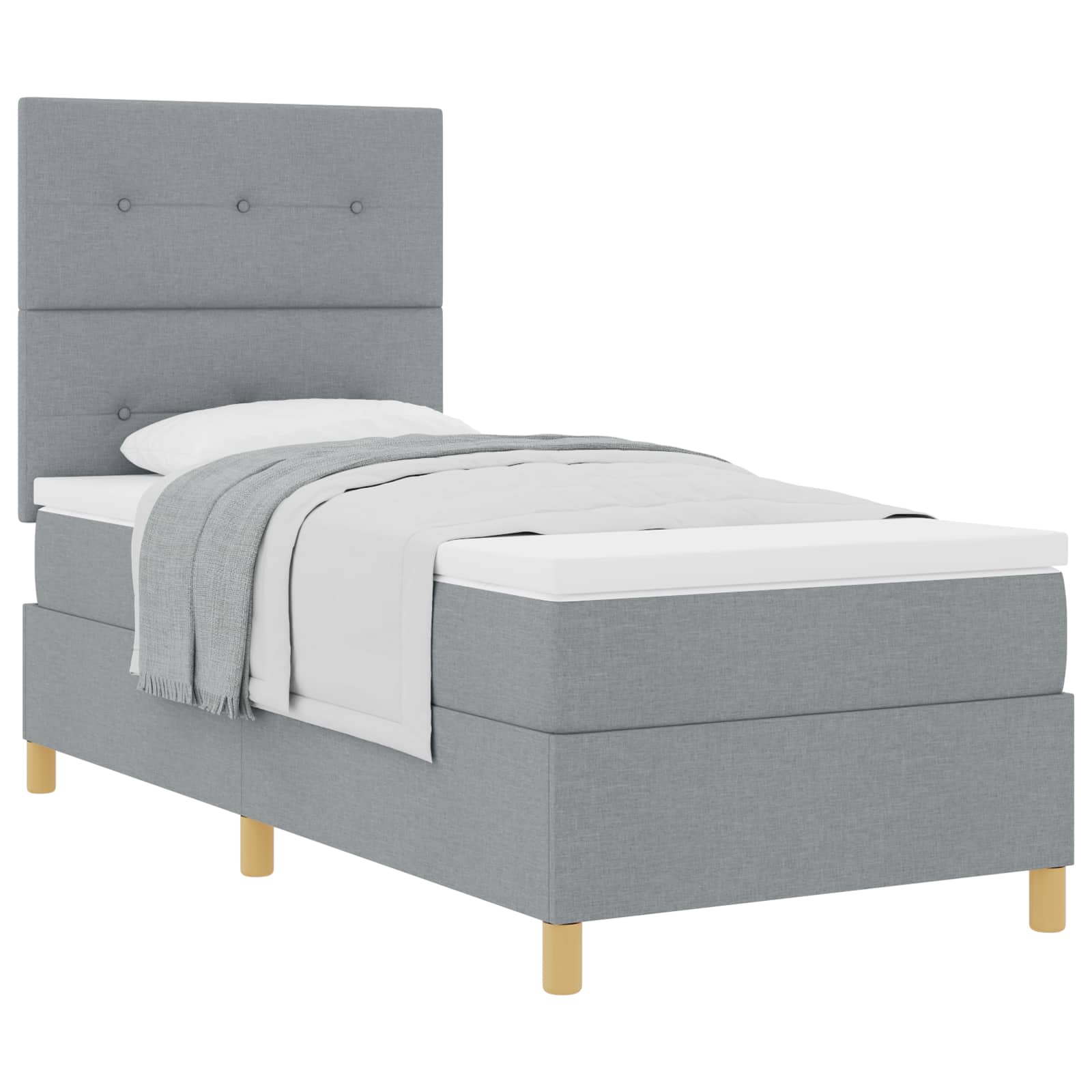 Krevet s opruga kutije Svijetlo siva 80 x 200 cm tkanina