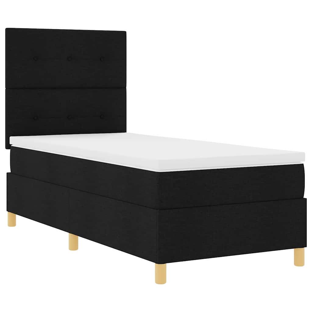 Krevet s opruga kutije s uzglavljem Crna 100 x 200 cm tkanina
