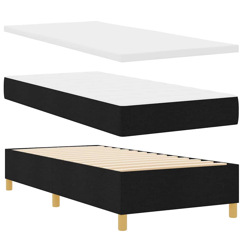 Krevet s opruga kutije s uzglavljem Crna 100 x 200 cm tkanina