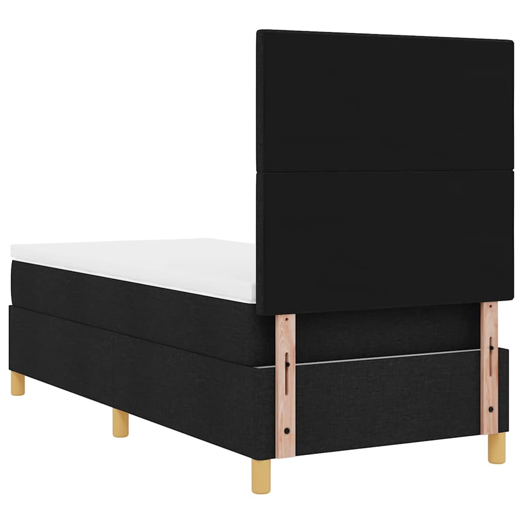 Krevet s opruga kutije s uzglavljem Crna 100 x 200 cm tkanina
