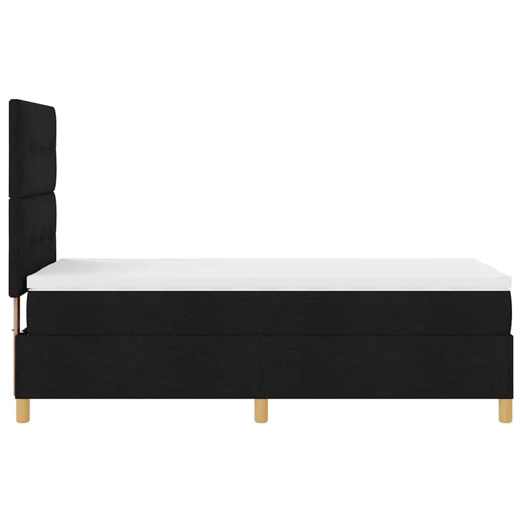 Krevet s opruga kutije s uzglavljem Crna 100 x 200 cm tkanina