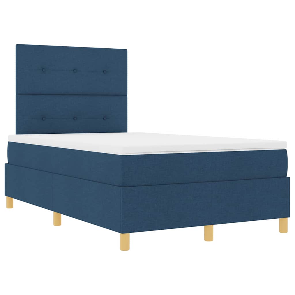 Krevet s opruga kutije s madracem Plava 120 x 190 cm tkanina