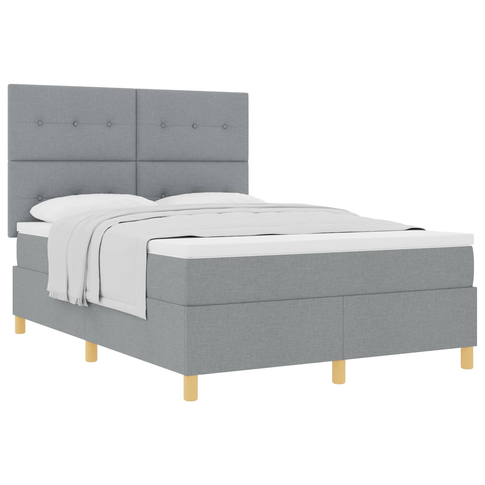 Krevet s opruga kutije Svijetlo siva 140 x 190 cm tkanina