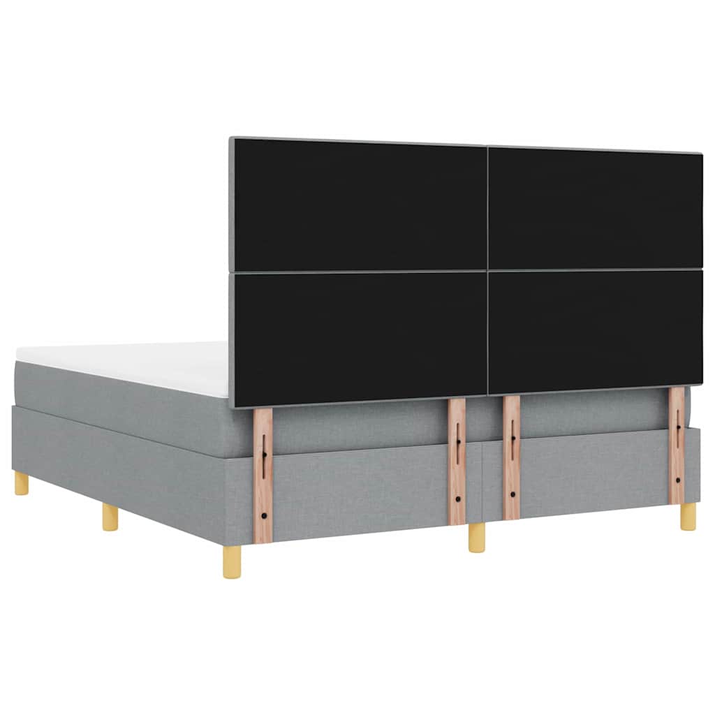 Krevet s opruga kutije Svijetlo siva 180 x 200 cm tkanina