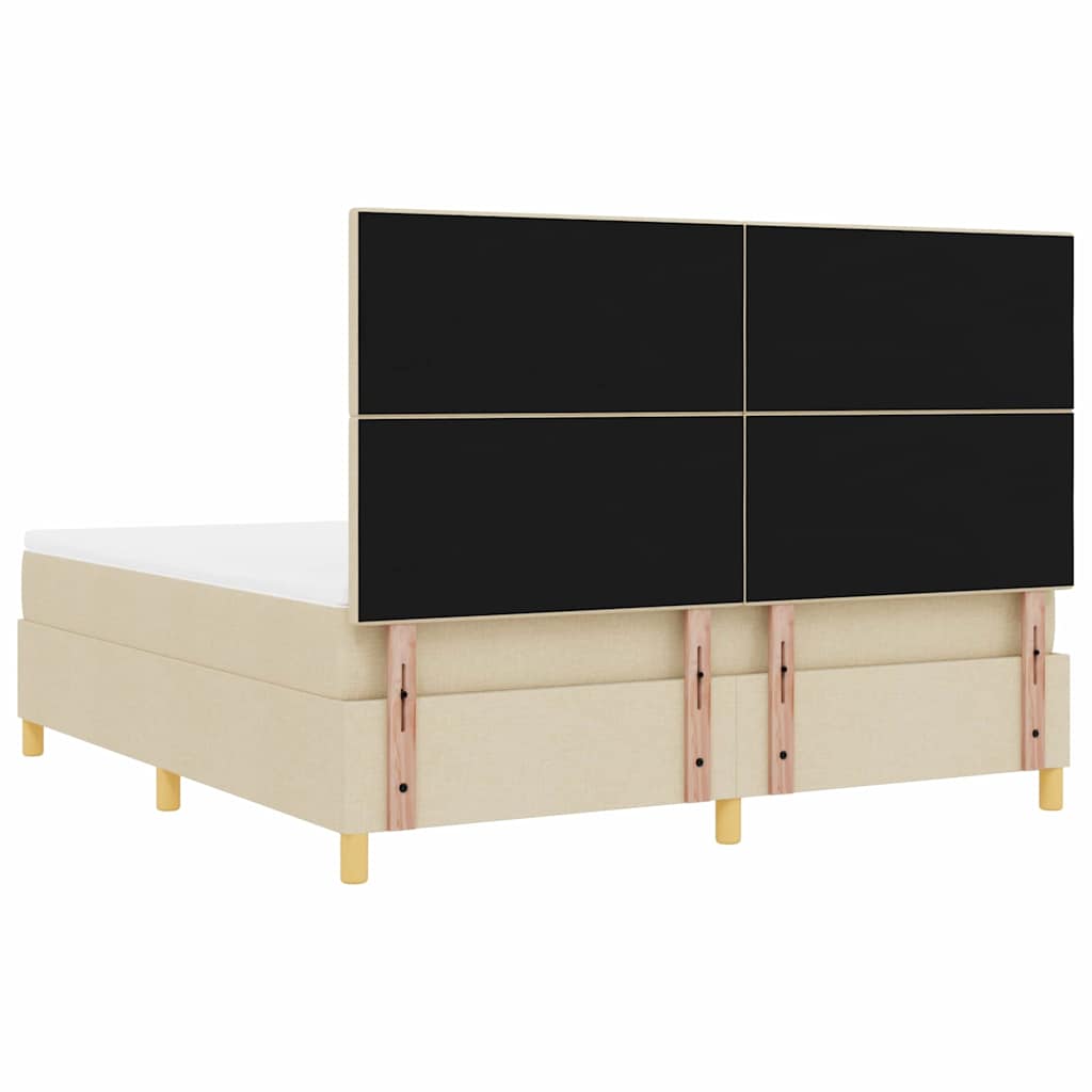 Krevet s opruga kutije s uzglavljem Krema 180 x 200 cm tkanina