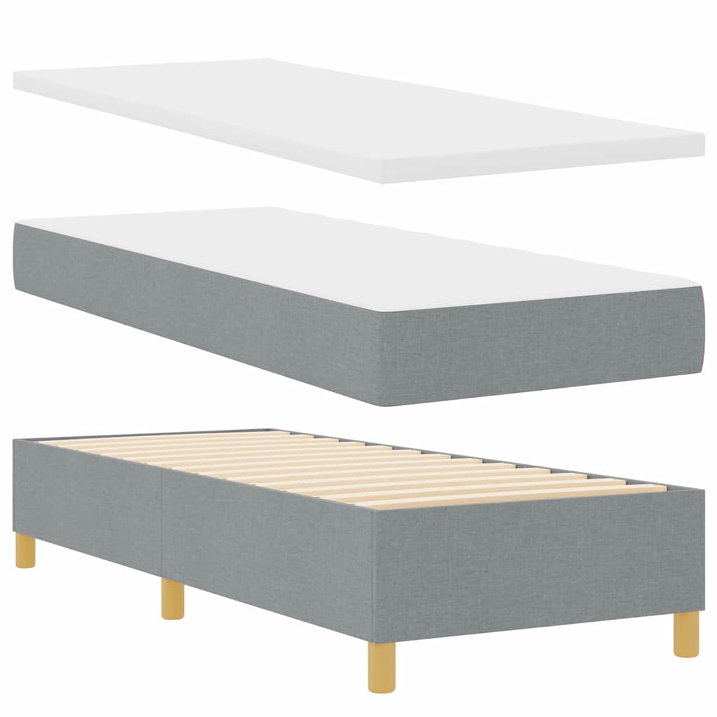 Krevet s opruga kutije Svijetlo siva 80 x 200 cm tkanina
