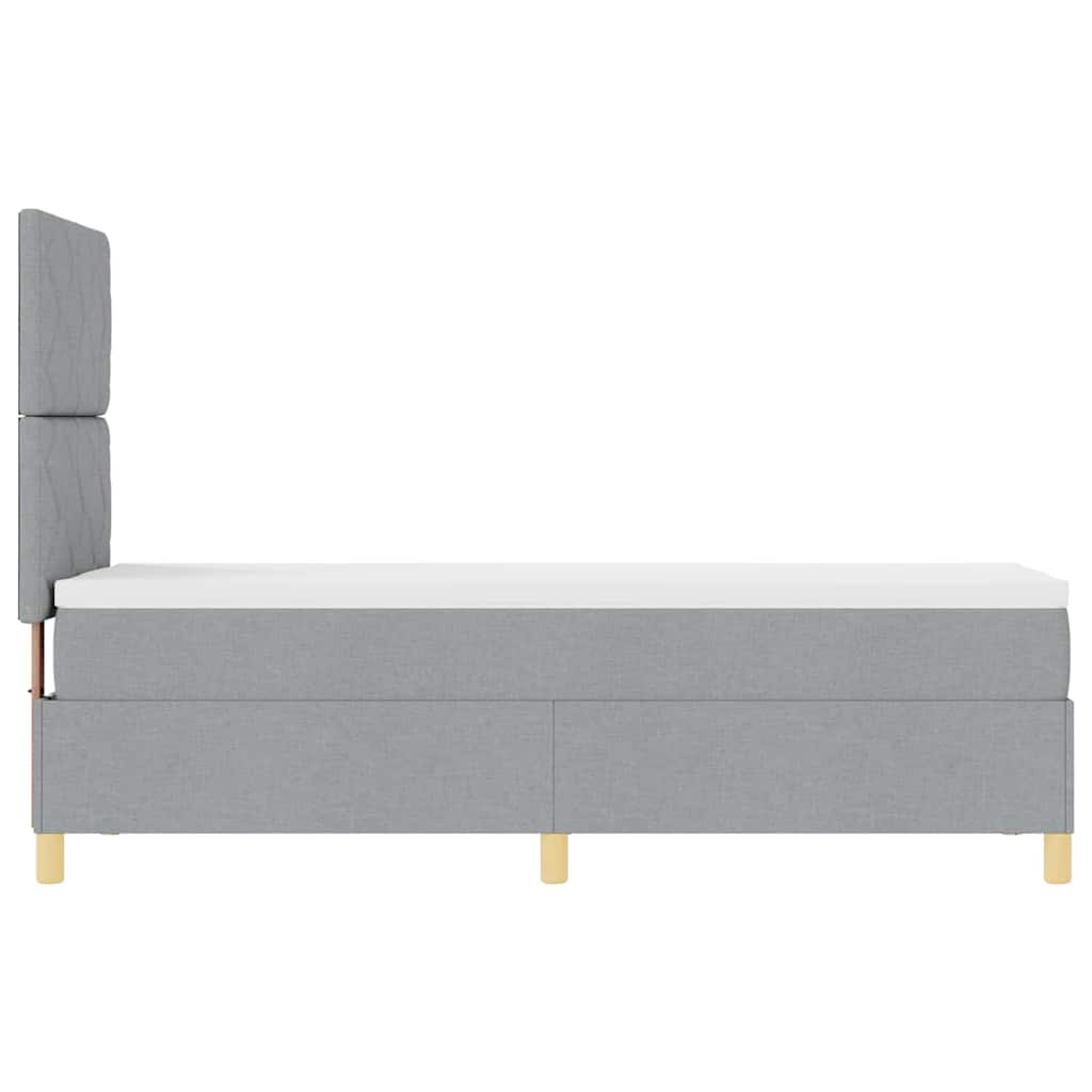 Krevet s opruga kutije Svijetlo siva 80 x 200 cm tkanina