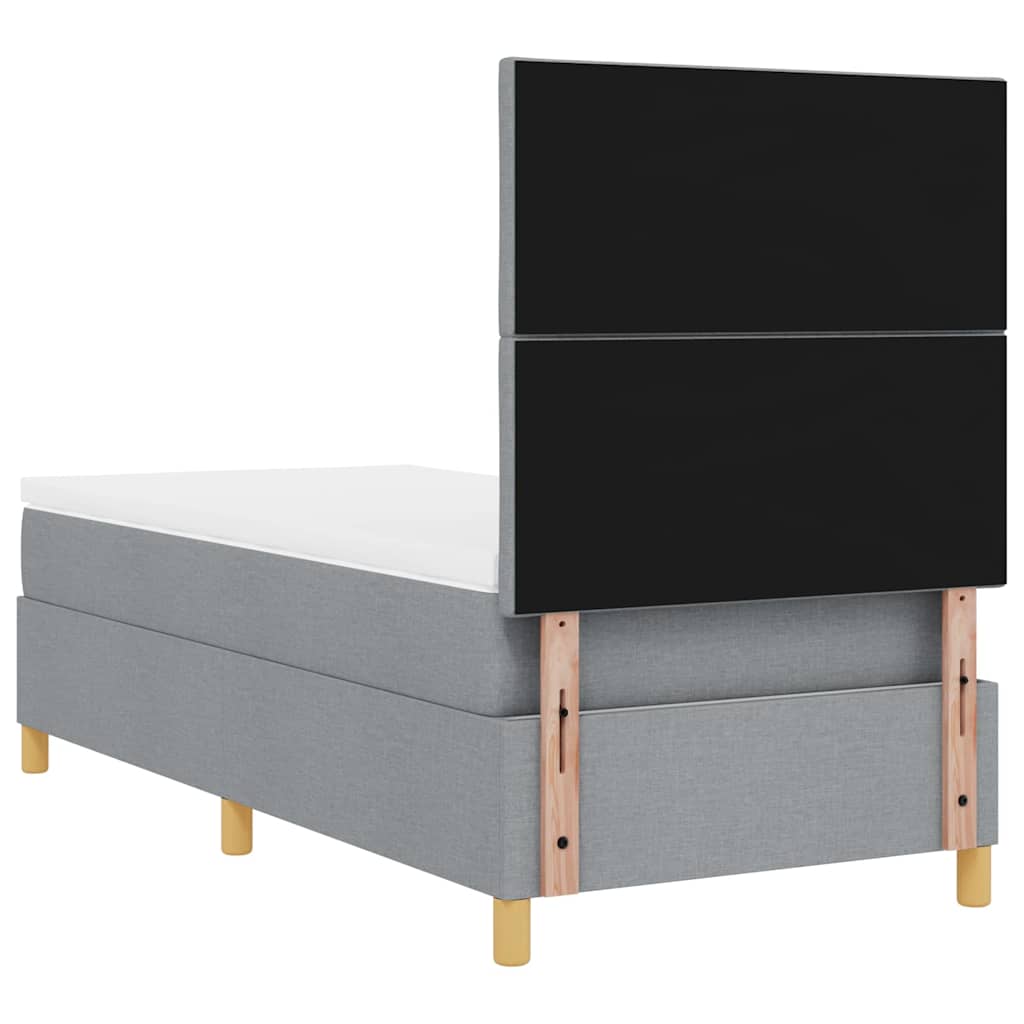 Krevet s opruga kutije Svijetlo siva 100 x 200 cm tkanina
