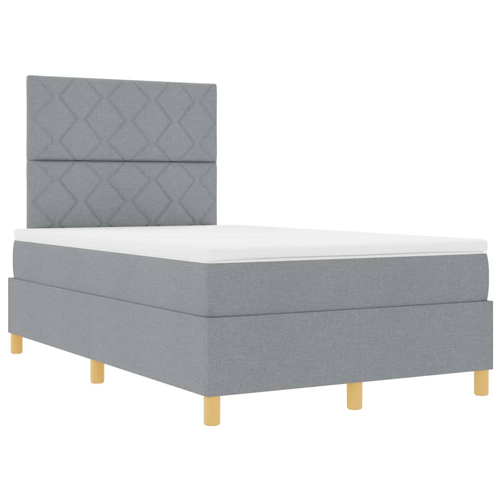 Krevet s opruga kutije Svijetlo siva 120 x 190 cm tkanina