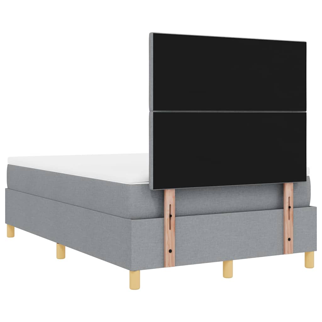 Krevet s opruga kutije Svijetlo siva 120 x 190 cm tkanina