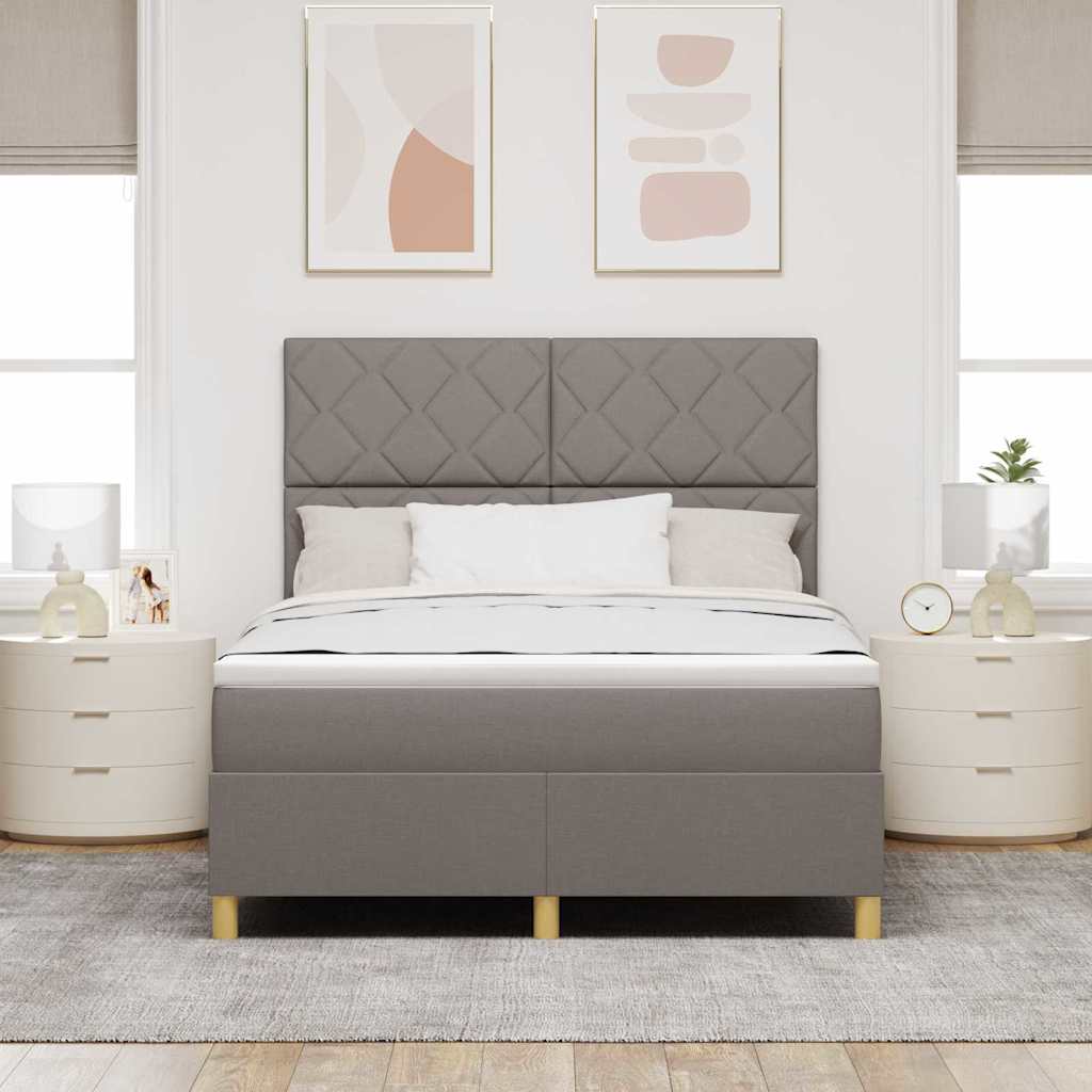 Krevet s opruga kutije Sivo-smeđa 160 x 200 cm tkanina