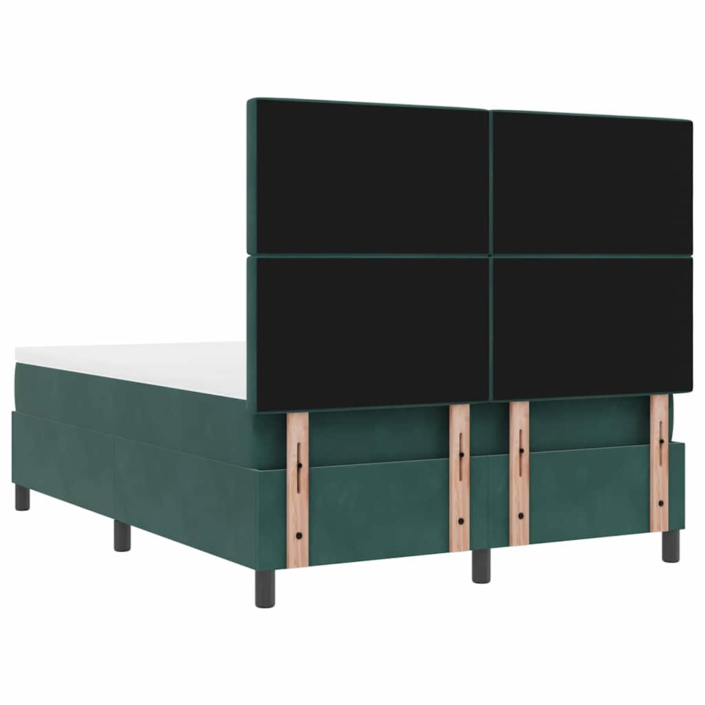 Krevet s opruga kutije Tamnozelena 140 x 190 cm Baršun