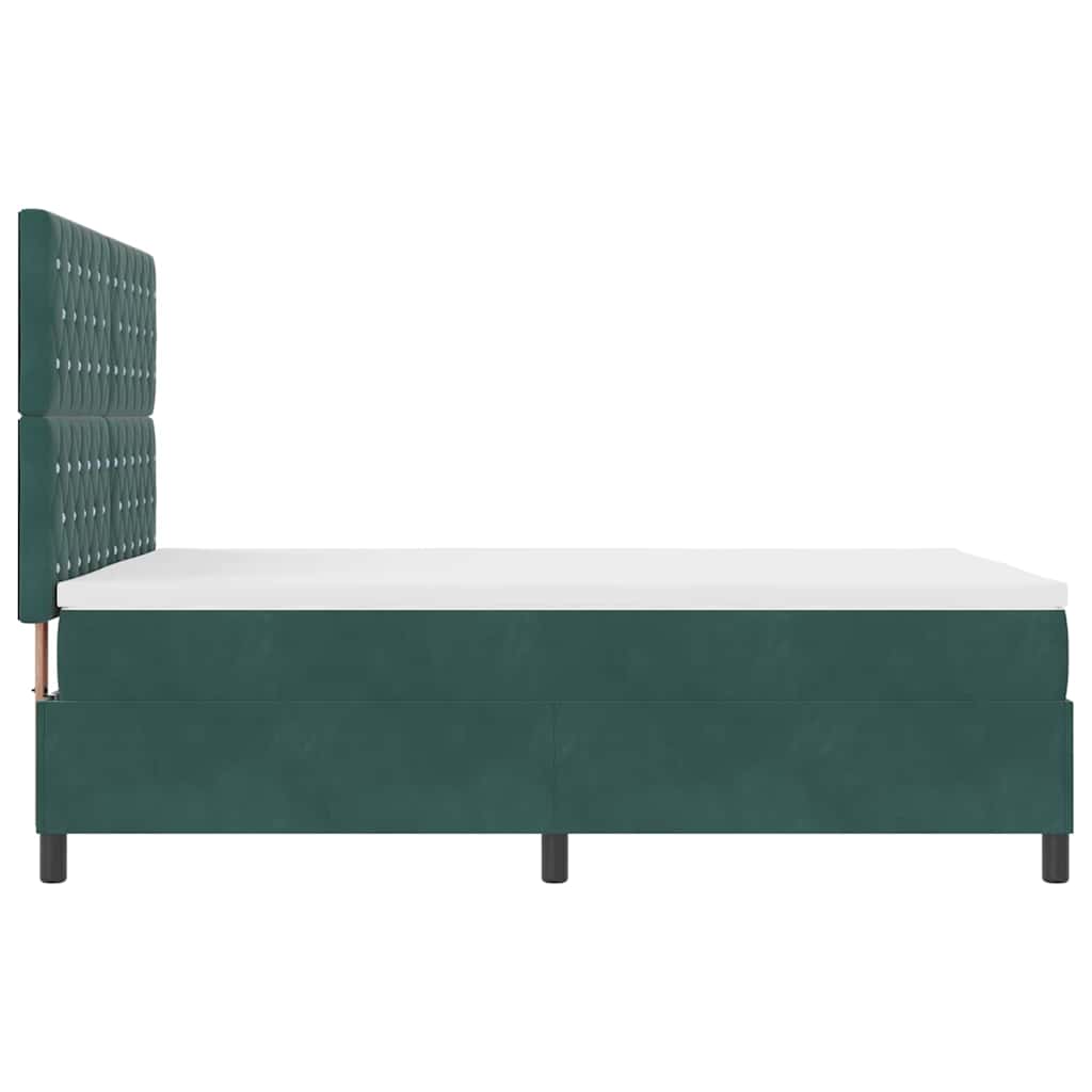 Krevet s opruga kutije Tamnozelena 140 x 190 cm Baršun