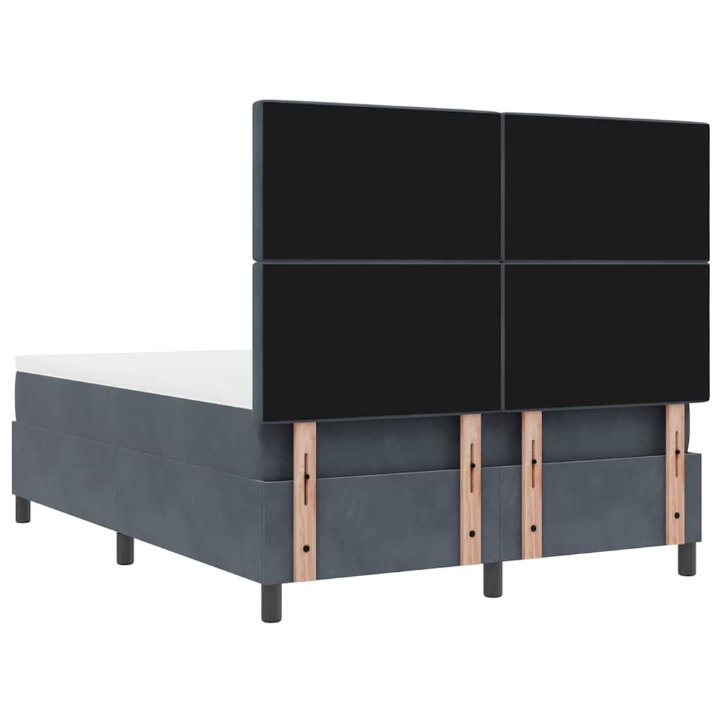 Krevet s opruga kutije Tamno siva 160 x 200 cm Baršun