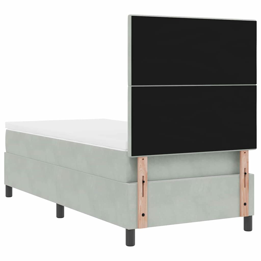 Krevet s opruga kutije Svijetlo siva 90 x 190 cm Baršun