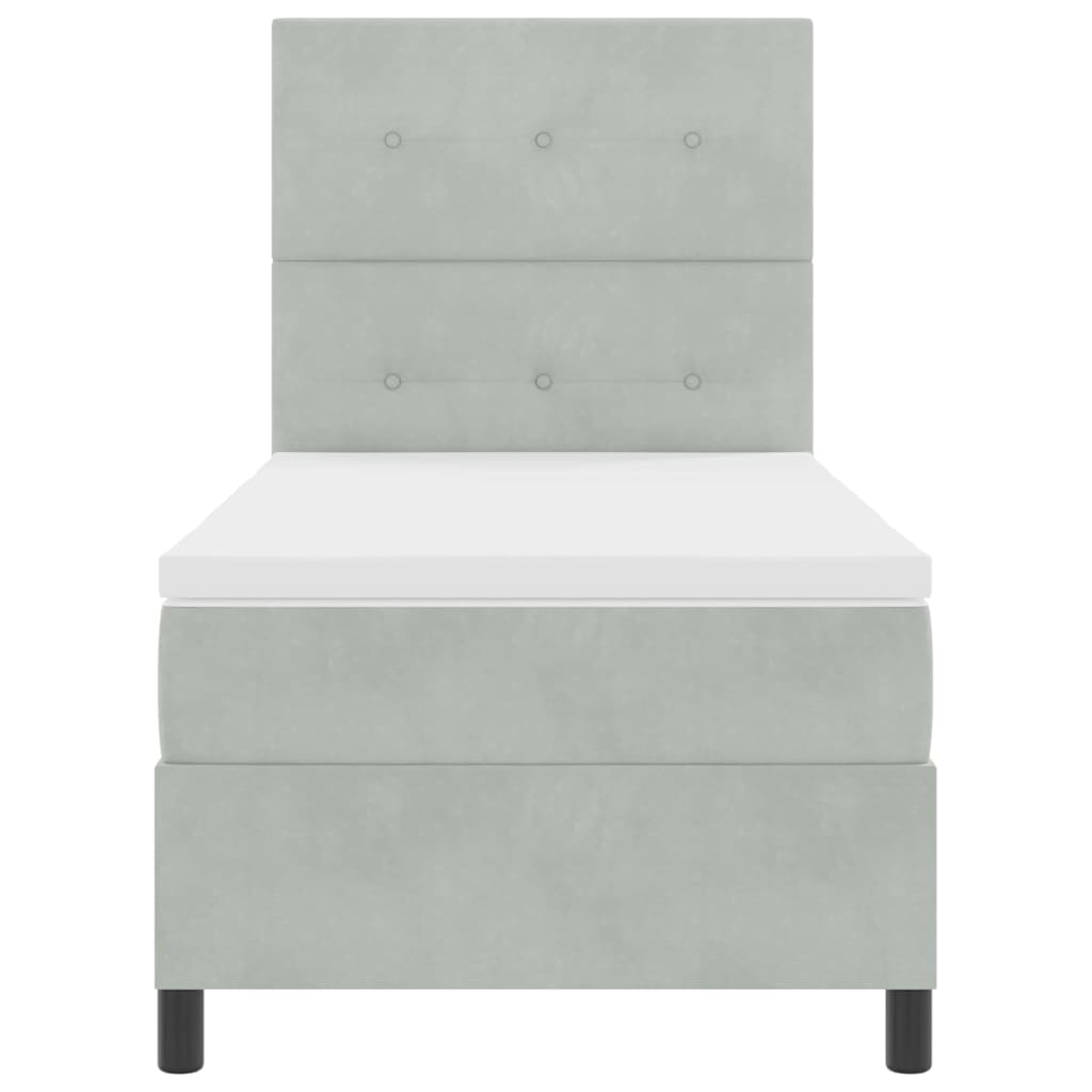 Krevet s opruga kutije Svijetlo siva 90 x 190 cm Baršun