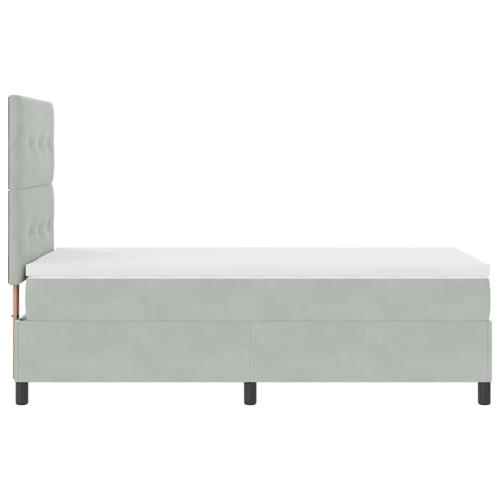 Krevet s opruga kutije Svijetlo siva 90 x 190 cm Baršun