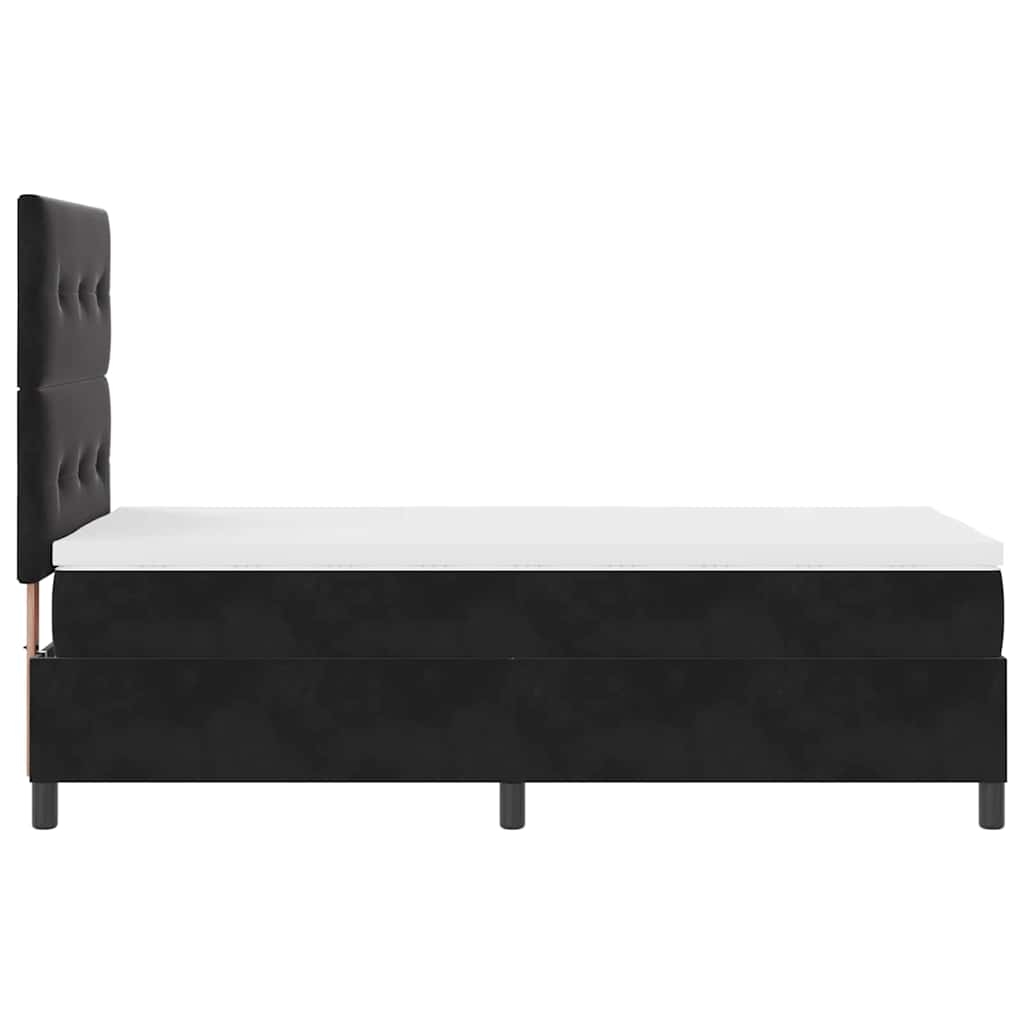 Krevet s opruga kutije s madracem Crna 90 x 190 cm Baršun