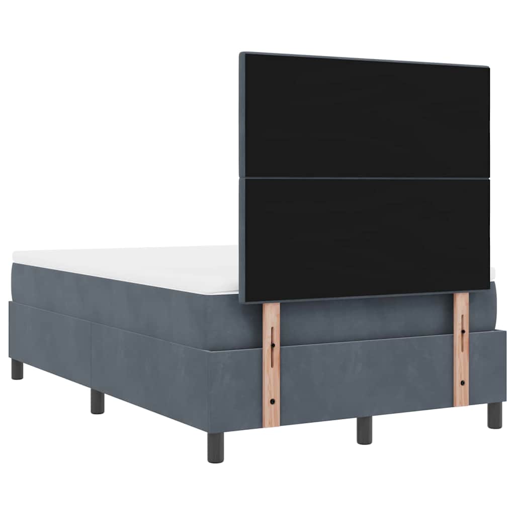 Krevet s opruga kutije Tamno siva 120 x 190 cm Baršun