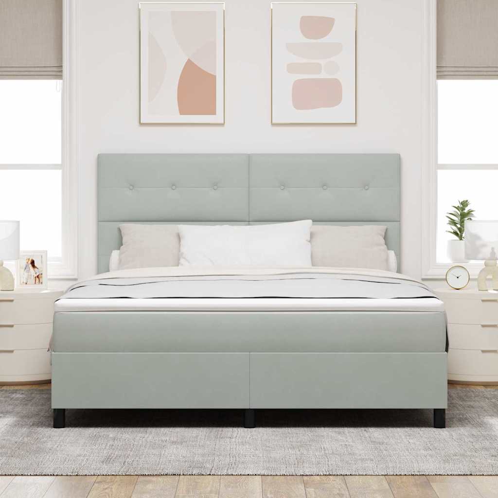 Krevet s opruga kutije Svijetlo siva 180 x 200 cm Baršun