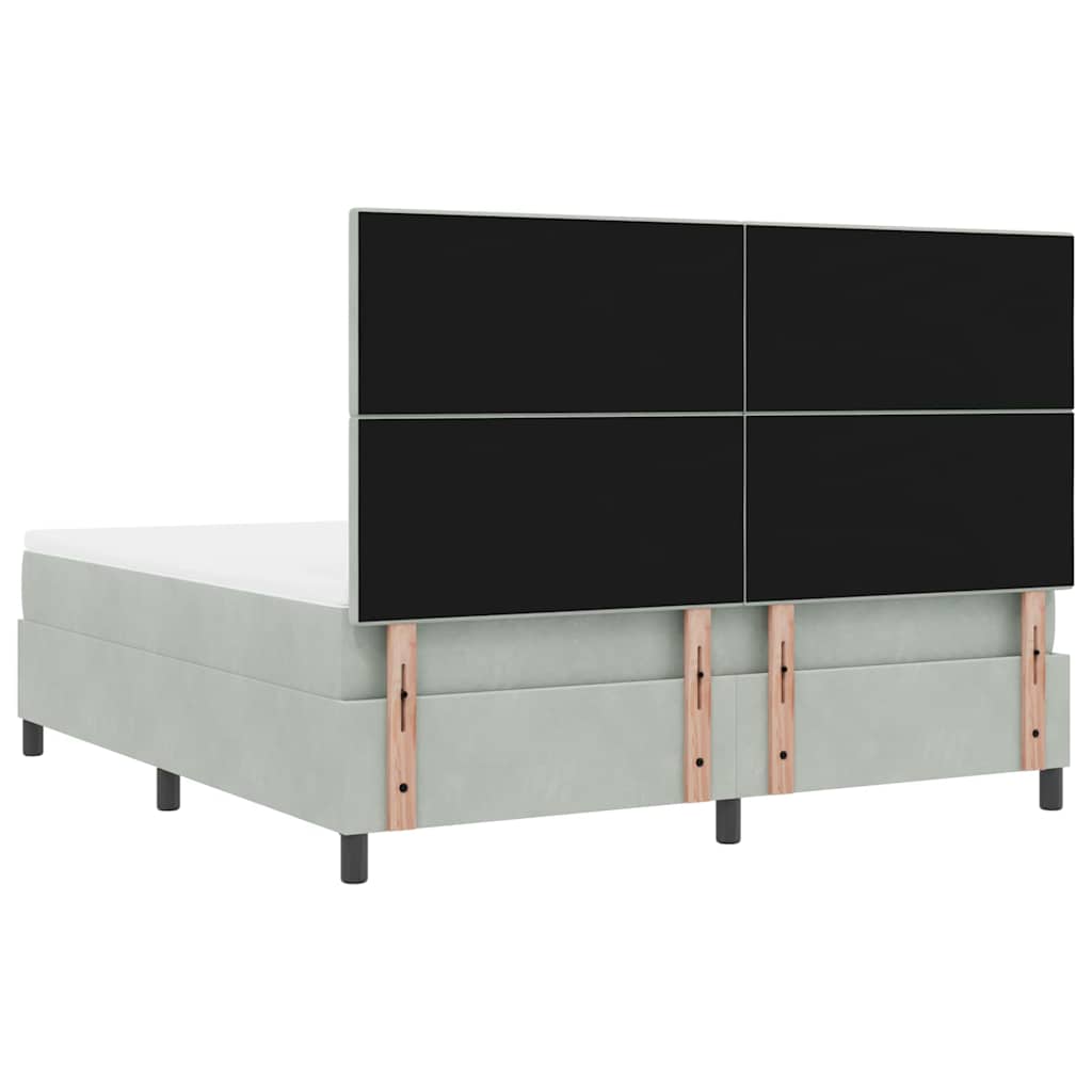 Krevet s opruga kutije Svijetlo siva 180 x 200 cm Baršun