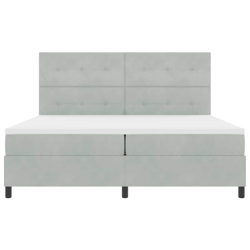 Krevet s opruga kutije Svijetlo siva 200 x 200 cm Baršun