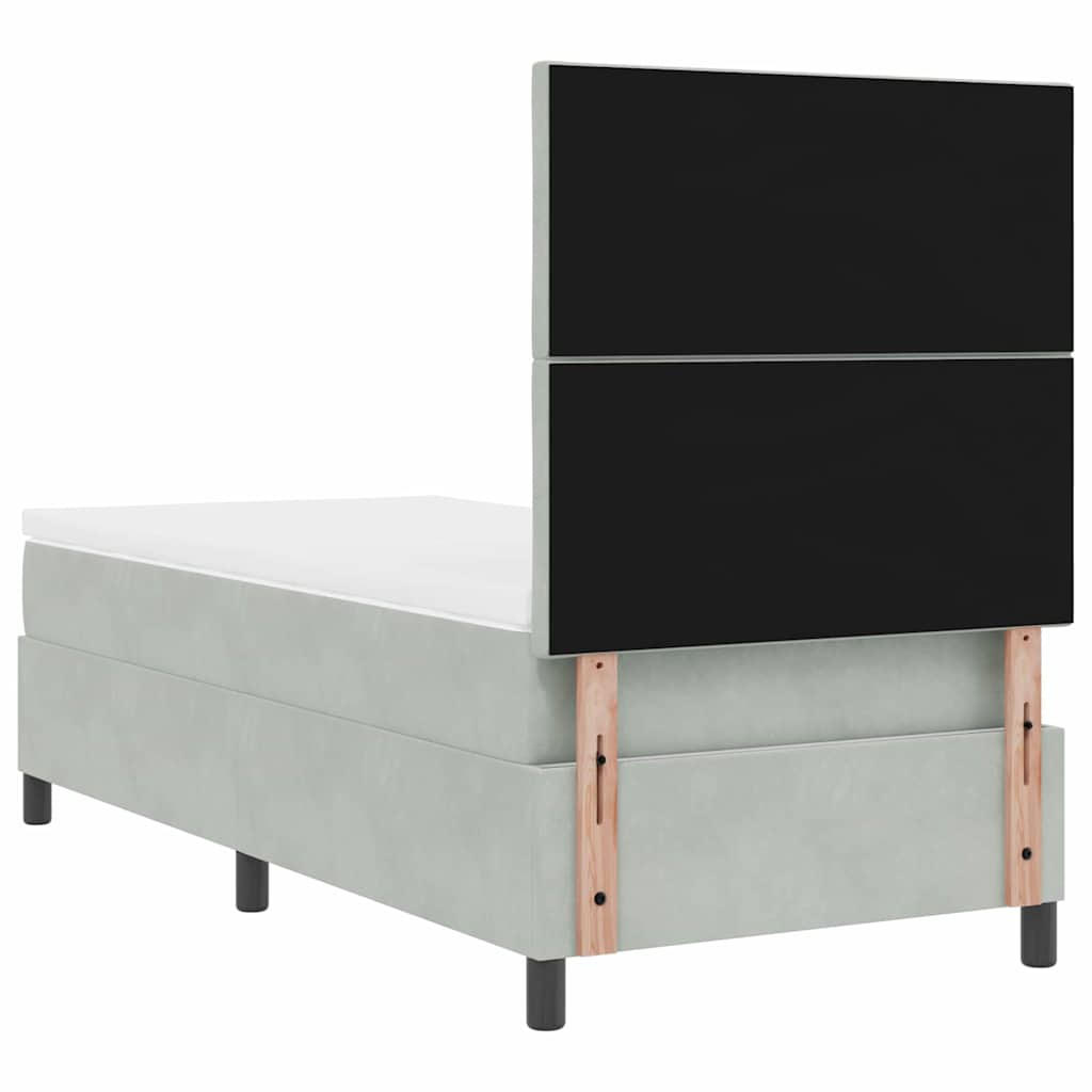 Krevet s opruga kutije Svijetlo siva 90 x 200 cm Baršun