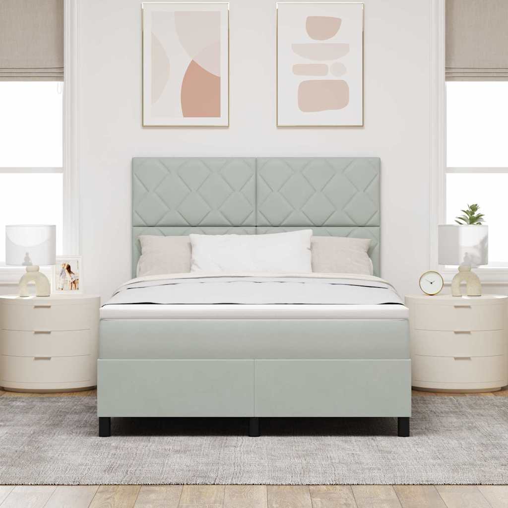 Krevet s opruga kutije Svijetlo siva 140 x 190 cm Baršun