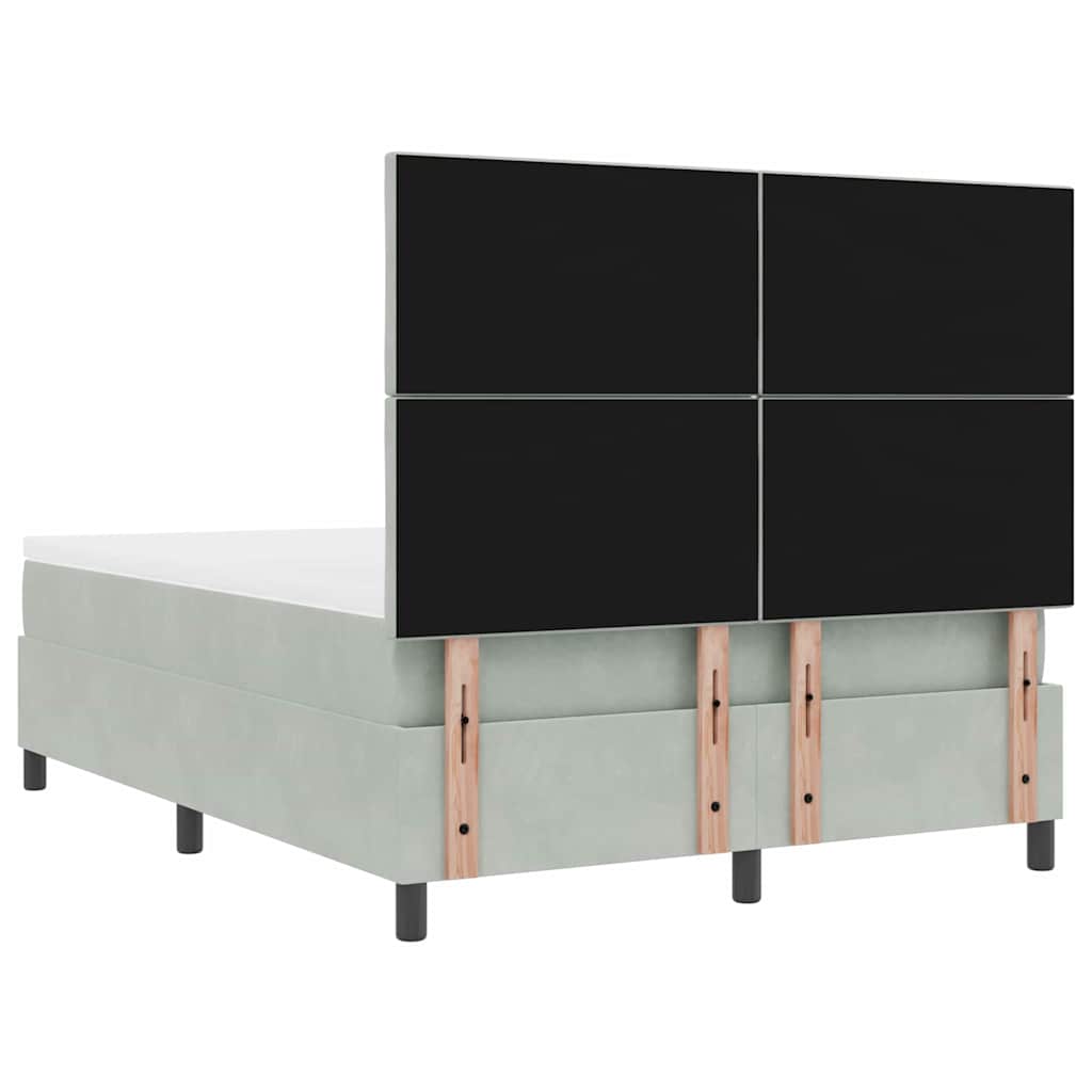 Krevet s opruga kutije Svijetlo siva 140 x 190 cm Baršun