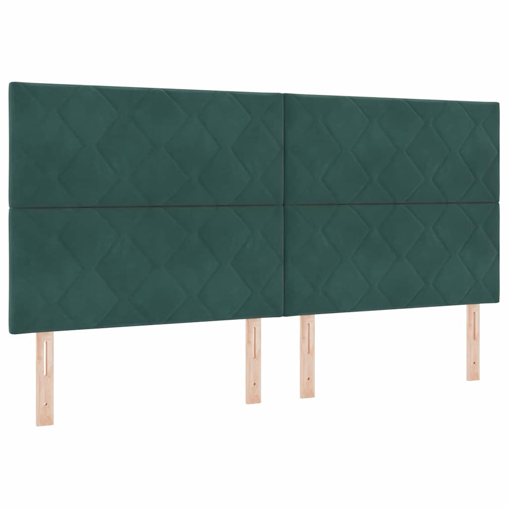 Krevet s opruga kutije Tamnozelena 200 x 200 cm Baršun