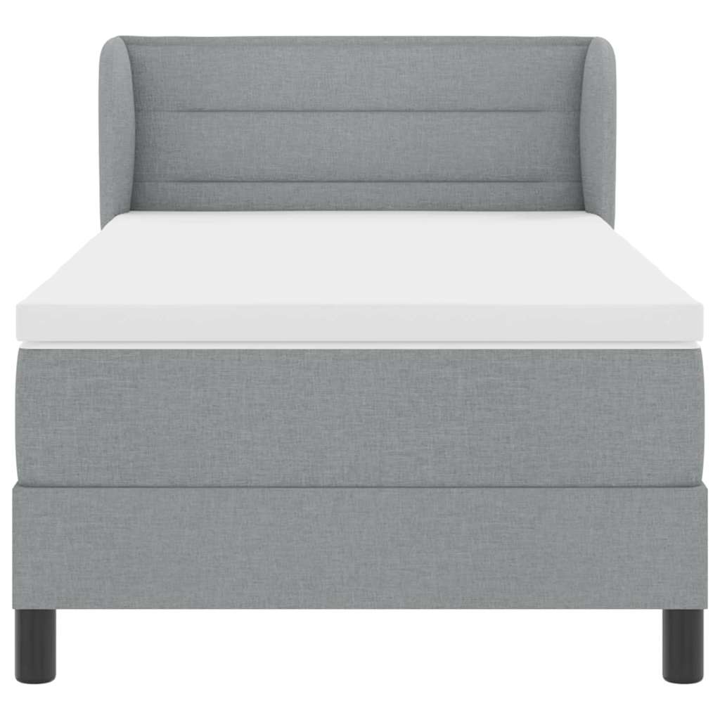Krevet s opruga kutije Svjetlosiva 90 x 190 cm tkanina