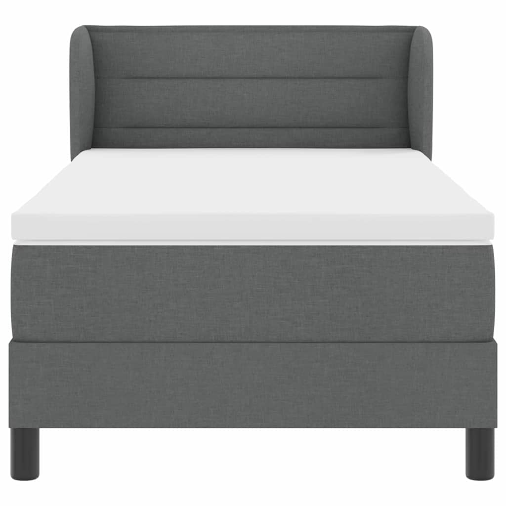 Krevet s opruga kutije Tamno siva 90 x 190 cm tkanina