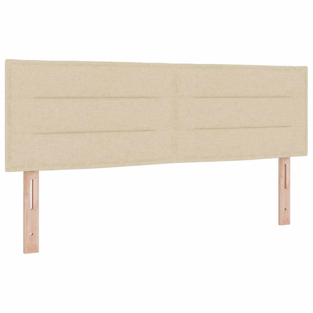 Krevet s opruga kutije s uzglavljem Krema 160 x 200 cm tkanina