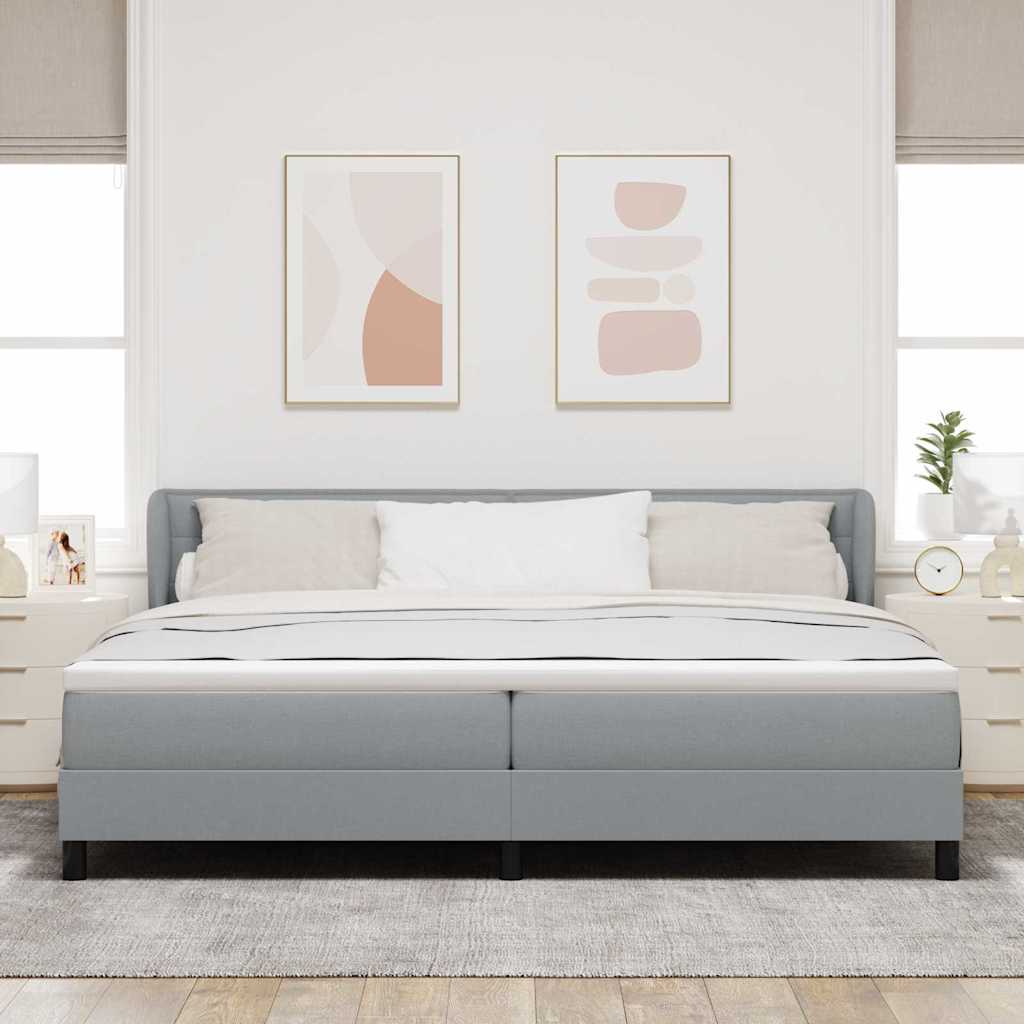 Krevet s opruga kutije Svjetlosiva 200 x 200 cm tkanina