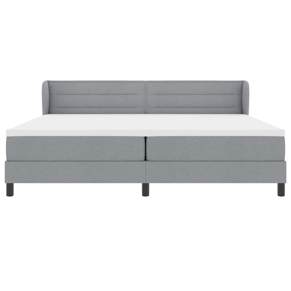 Krevet s opruga kutije Svjetlosiva 200 x 200 cm tkanina