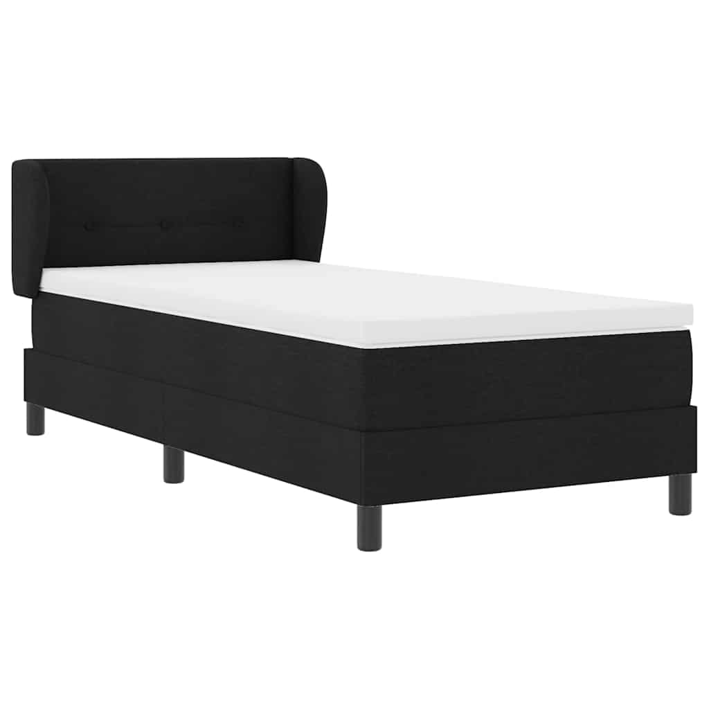 Krevet s opruga kutije s uzglavljem Crna 80 x 200 cm tkanina