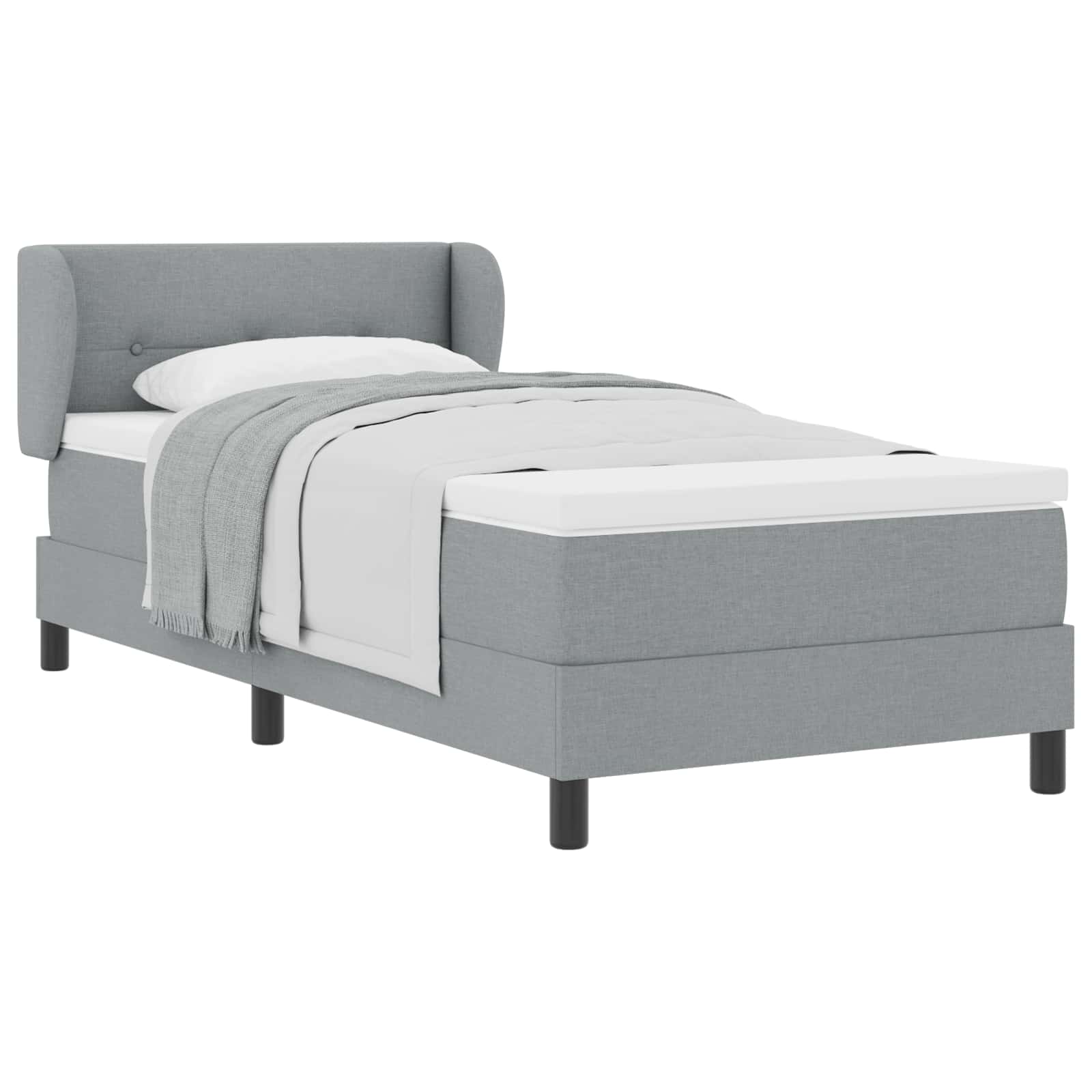 Krevet s opruga kutije Svjetlosiva 90 x 190 cm tkanina