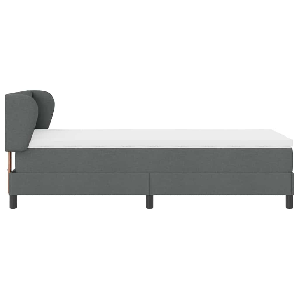 Krevet s opruga kutije Tamno siva 90 x 190 cm tkanina