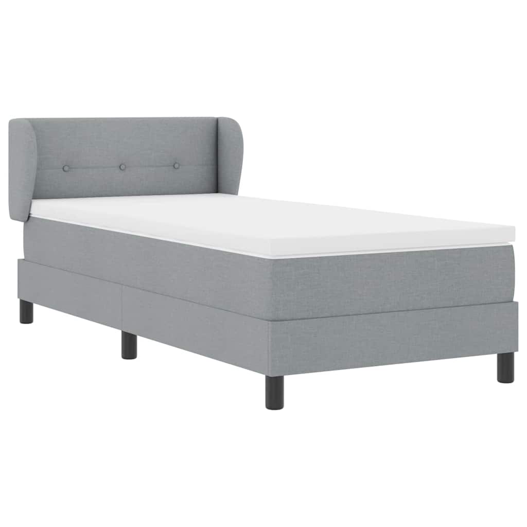 Krevet s opruga kutije Svjetlosiva 90 x 200 cm tkanina