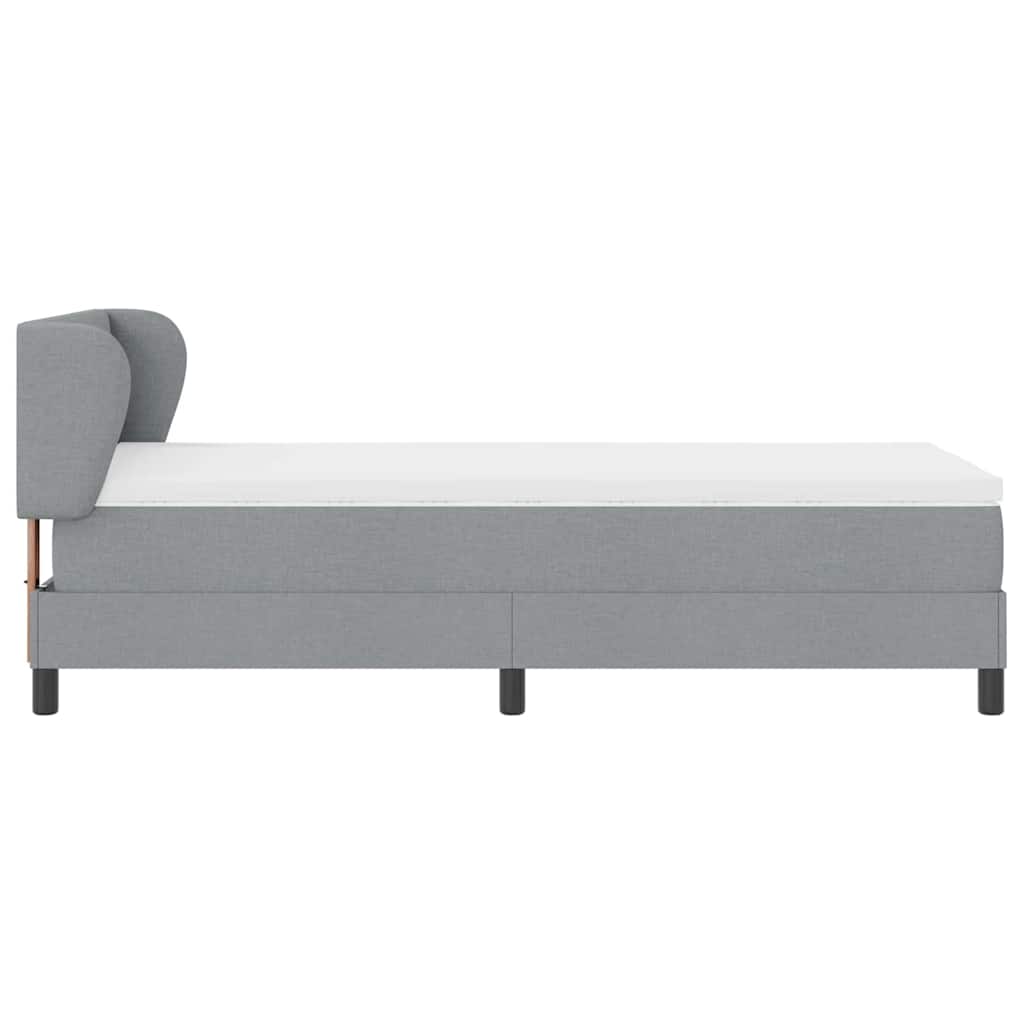Krevet s opruga kutije Svjetlosiva 90 x 200 cm tkanina