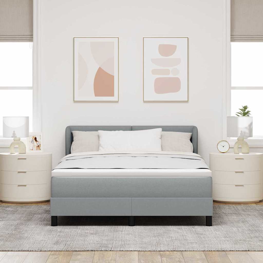 Krevet s opruga kutije Svjetlosiva 140 x 190 cm tkanina