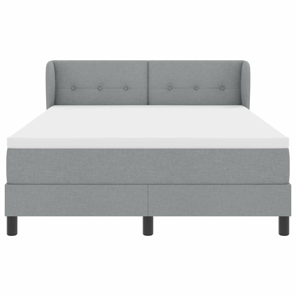 Krevet s opruga kutije Svjetlosiva 140 x 190 cm tkanina