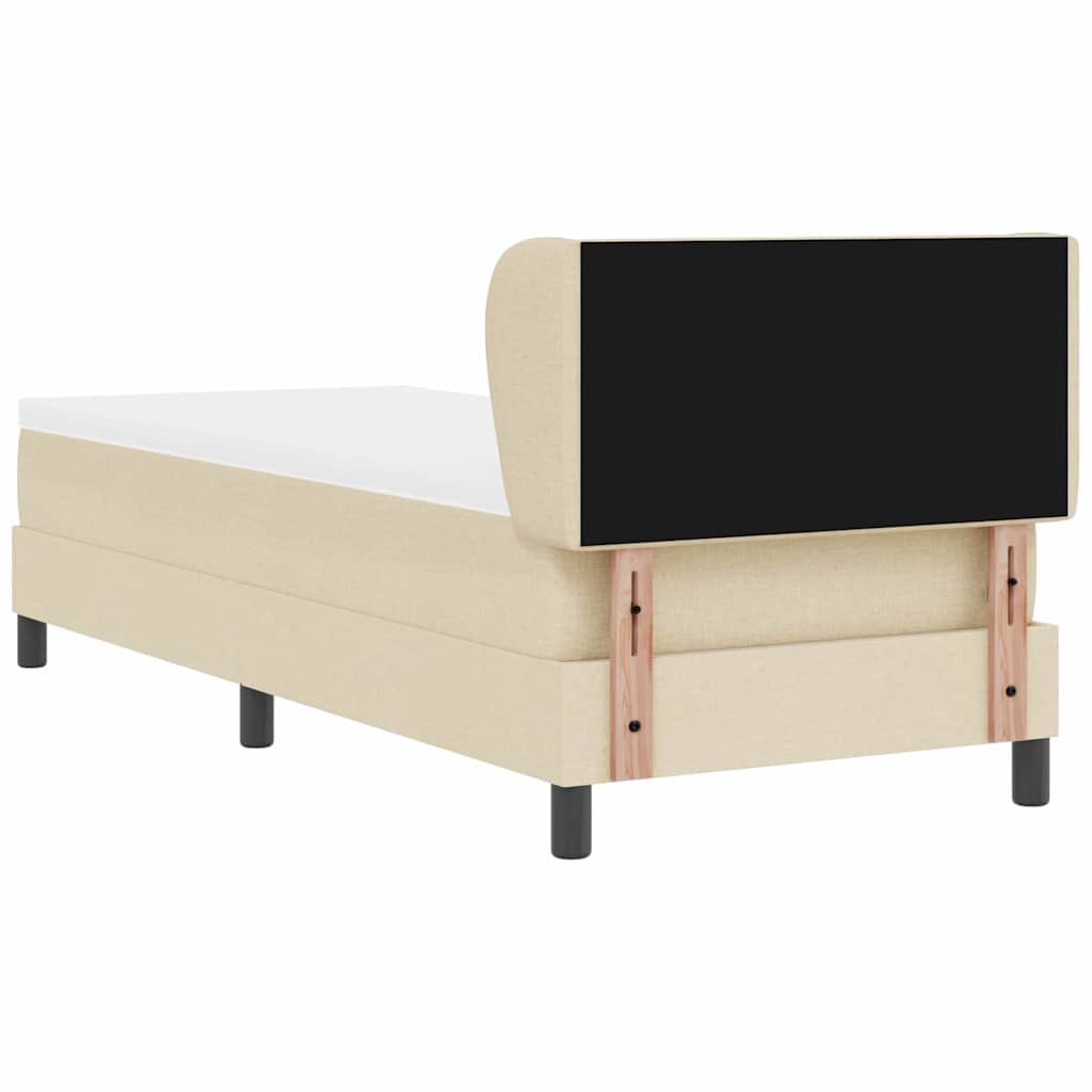 Krevet s opruga kutije s uzglavljem Krema 80 x 200 cm tkanina