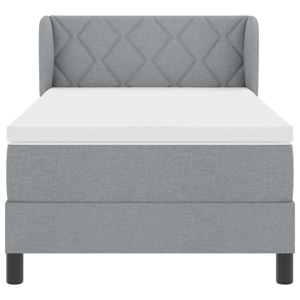 Krevet s opruga kutije Svjetlosiva 90 x 200 cm tkanina