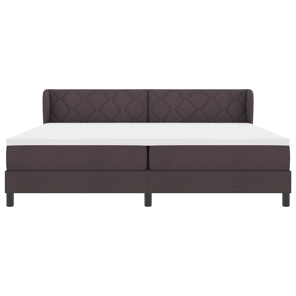 Krevet s opruga kutije Tamno smeđa 200 x 200 cm tkanina