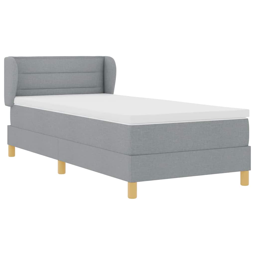 Krevet s opruga kutije Svjetlosiva 90 x 190 cm tkanina