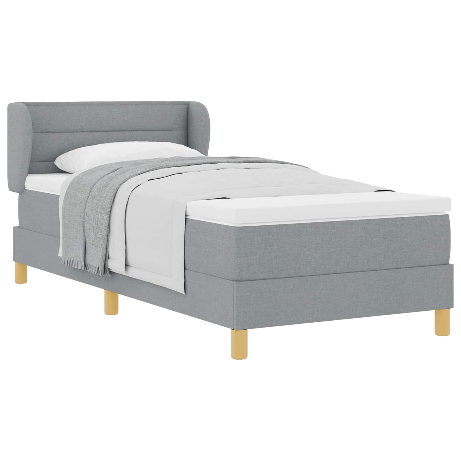 Krevet s opruga kutije Svjetlosiva 90 x 200 cm tkanina